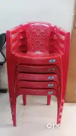 Nilkamal make Red colour Plastic chairs