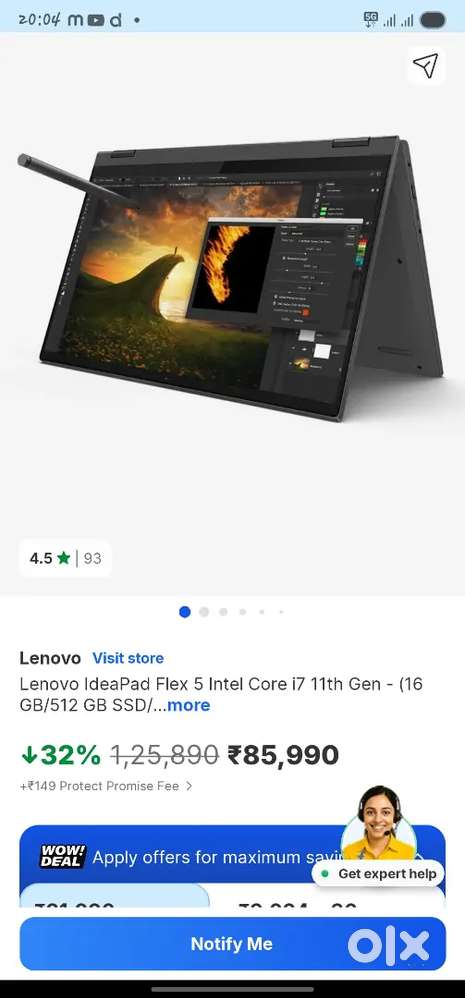 Lenovo ldeaPad Flex 5 i7 11th gen