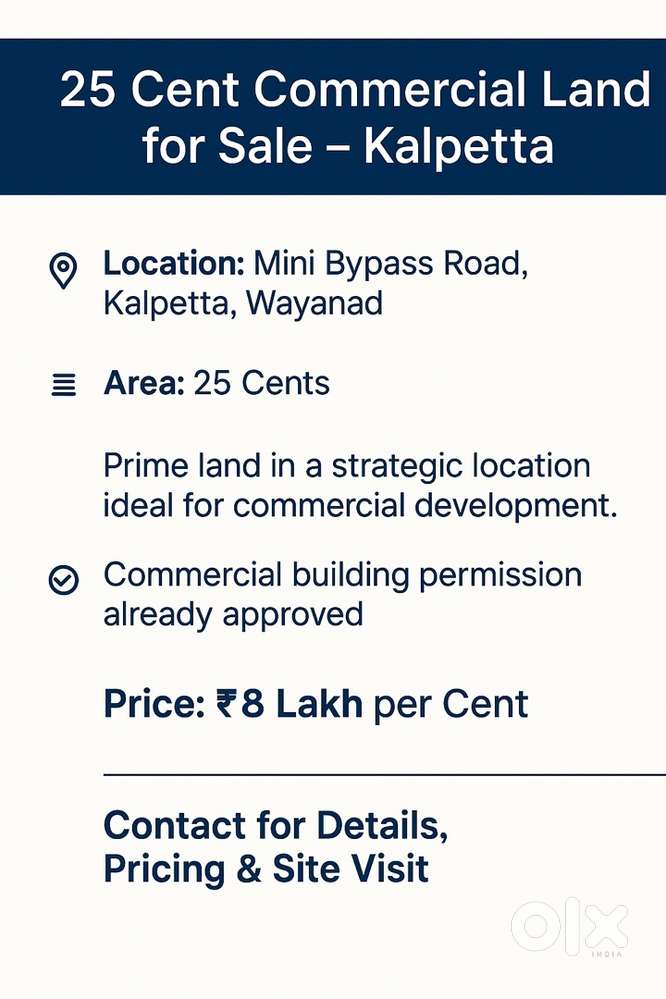 Commercial plot sale in mini bypass kalpetta