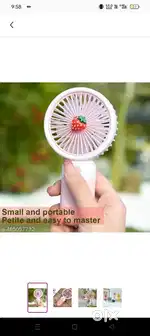 Portable Mini hand cooler with stand USB charging Rechargeable battery