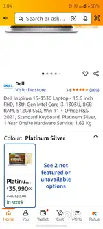 Dell Inspiron 15 3530 i5 13th Gen 8GB 512GB SSD + Bag & Mouse