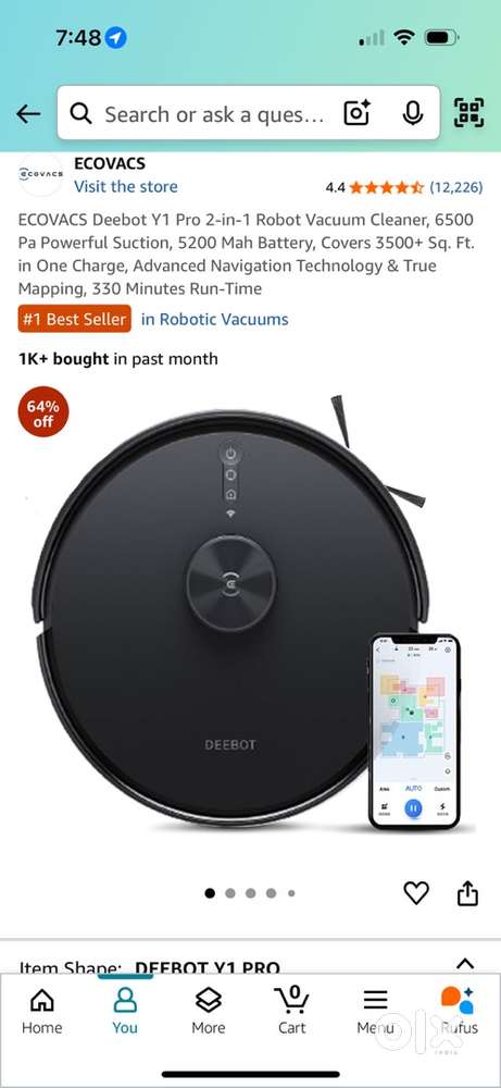 Ecovacs Deebot Y1 pro 1 year old at 15k in almost new condition