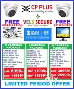 OFFER OF  CP PLUS HD CCTV CAMERA SETUP FUL FREE NEW 15”  ” LED MONITOR