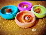 Diwali multicolor Diya with batti stand and batti