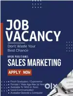 Back office, office assistant , sales , manager,tealyca, receptionist,