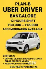 Drivers needed in bangalore