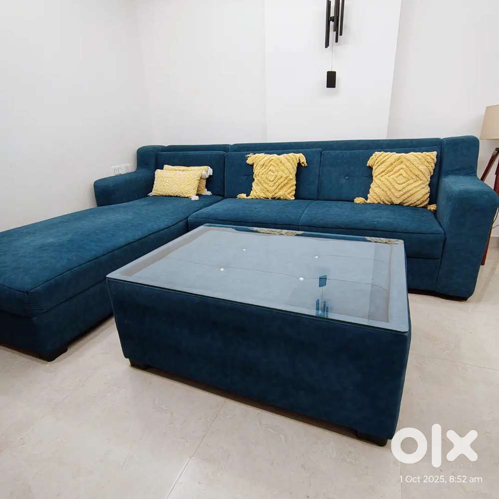 Six Seater Sofa (L- Shape) with Centre Table