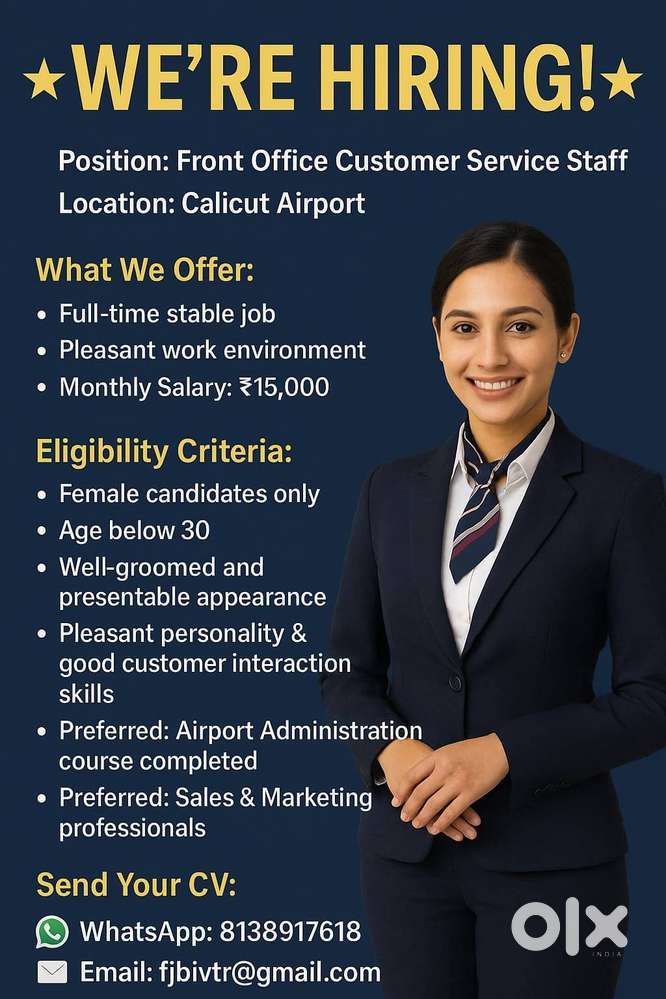 FRONT OFFICE CUSTOMER  SERVICE STAFF