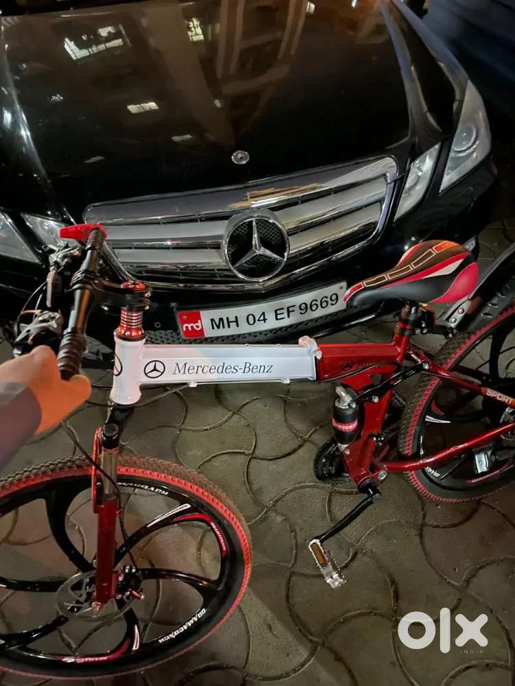 Mercedes-Benz Style Red Gear Bicycle – Alloy Wheels, Like New, Mumbai