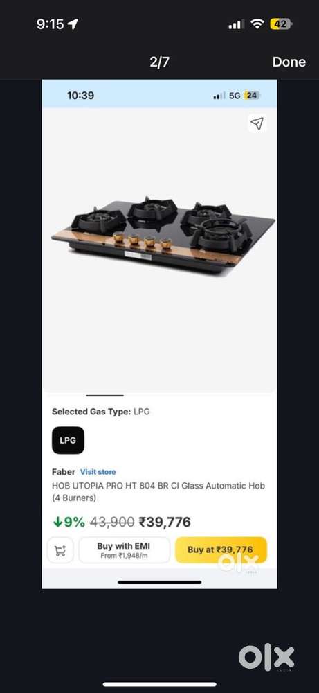 Faber black and rose gold gas burner hob