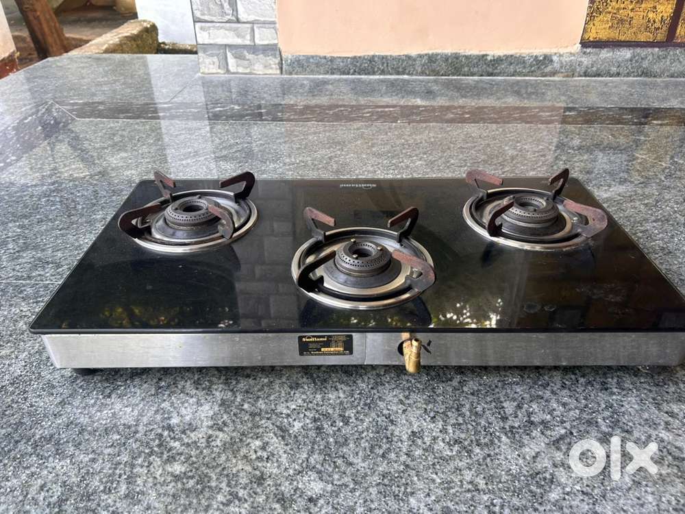 Sunflame triple burner glass top stove