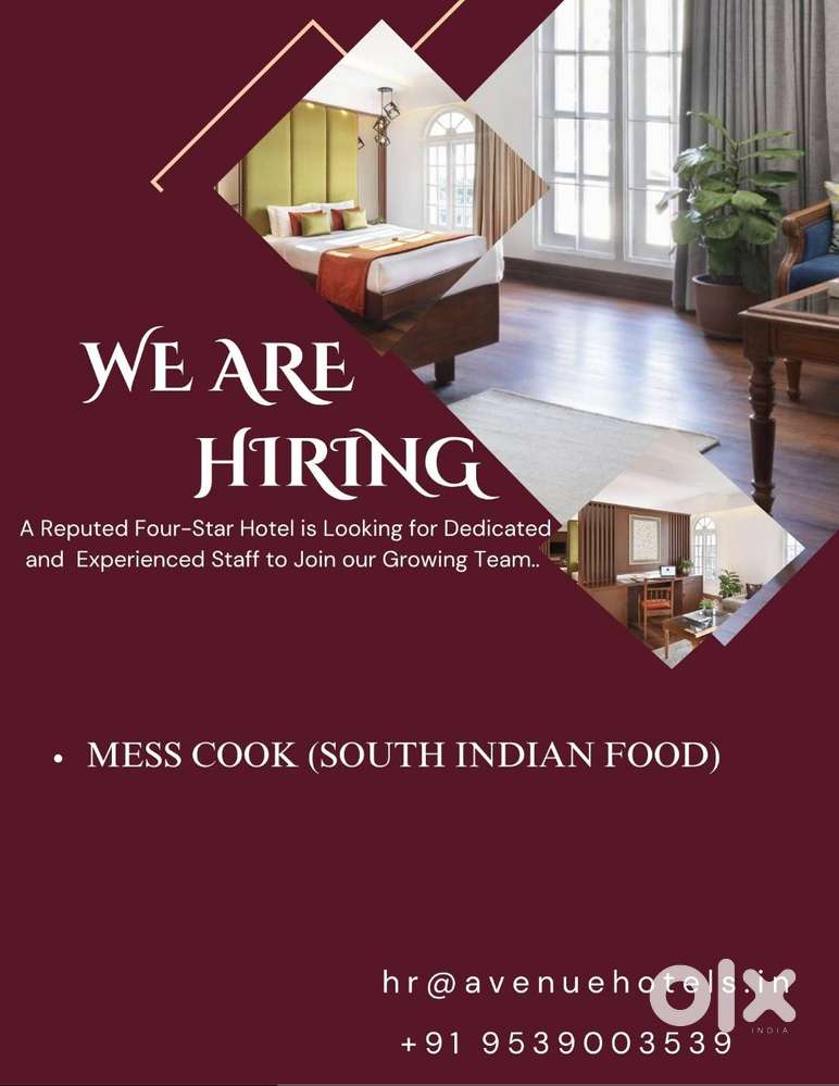 MESS COOK (AVENUE CENTER HOTEL, PANAMPILLY NAGAR)