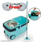 Magic Spin Bucket Mop with Steel Spinner + 2 Free Refills