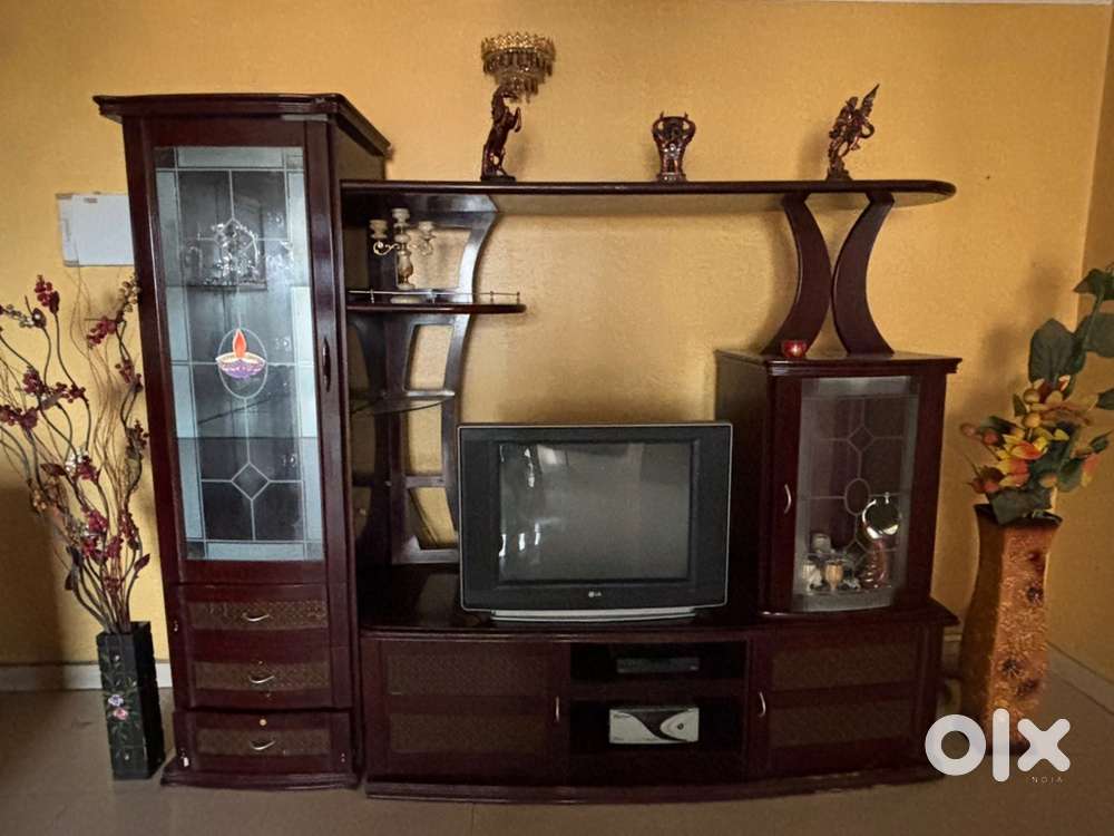 Beautiful TV unit showcase with drawers & inverter & battery cabinets