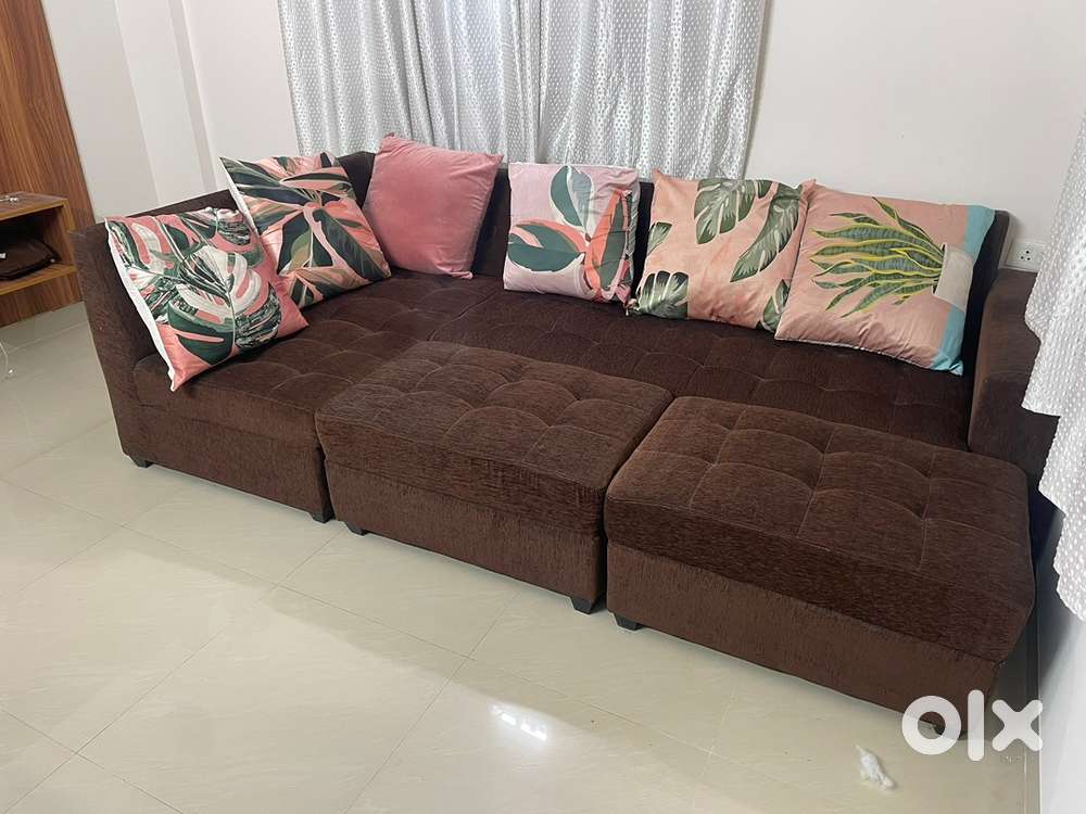 Move out sale - L shafe sofa cum bed (3+2+2)