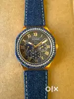 Guess women denim style strap watch-GW0753L5