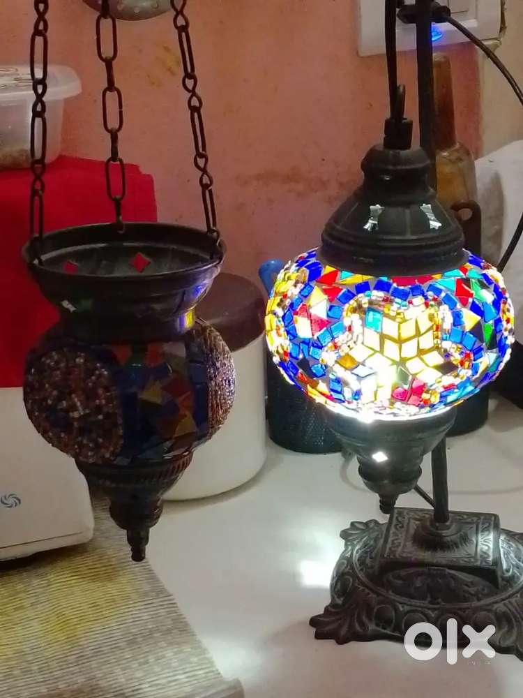 Glass mosaic table lamp