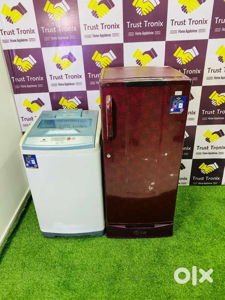#09 diamond drum 6.2kg washing machine & LG single door fridge 190ltrs