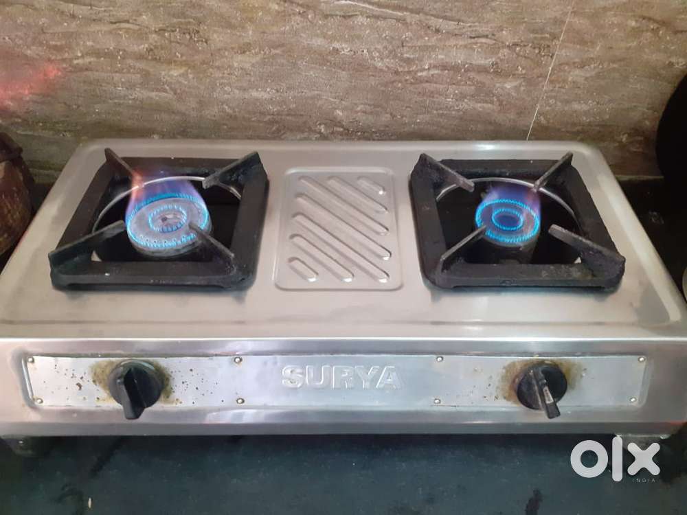 Surya 2 Burner Stainless Steel Gas Stove – Excellent Working Condition