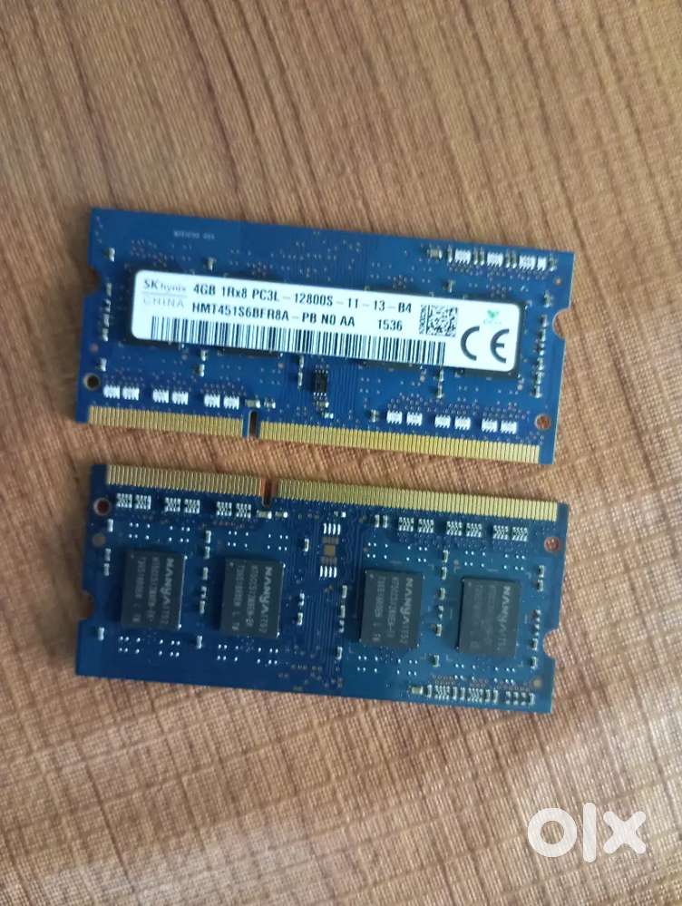 2 sticks of 4GB DDR3 RAM 1600MHz