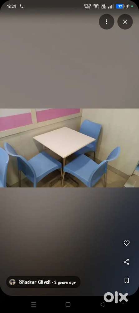 Commercial Dining table & chair for cafe