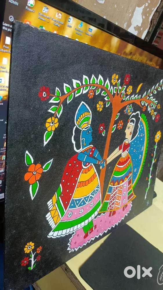 painting image of Krishna and Radha