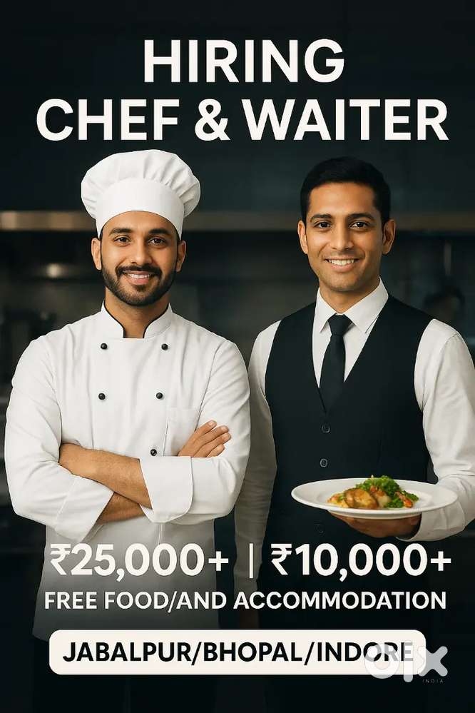 Urgently Hiring Chef & Waiter (Food + Stay Free)