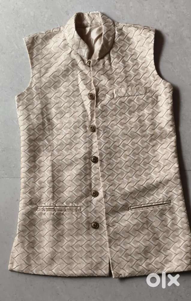 Pathani (white) with koti (Golden)