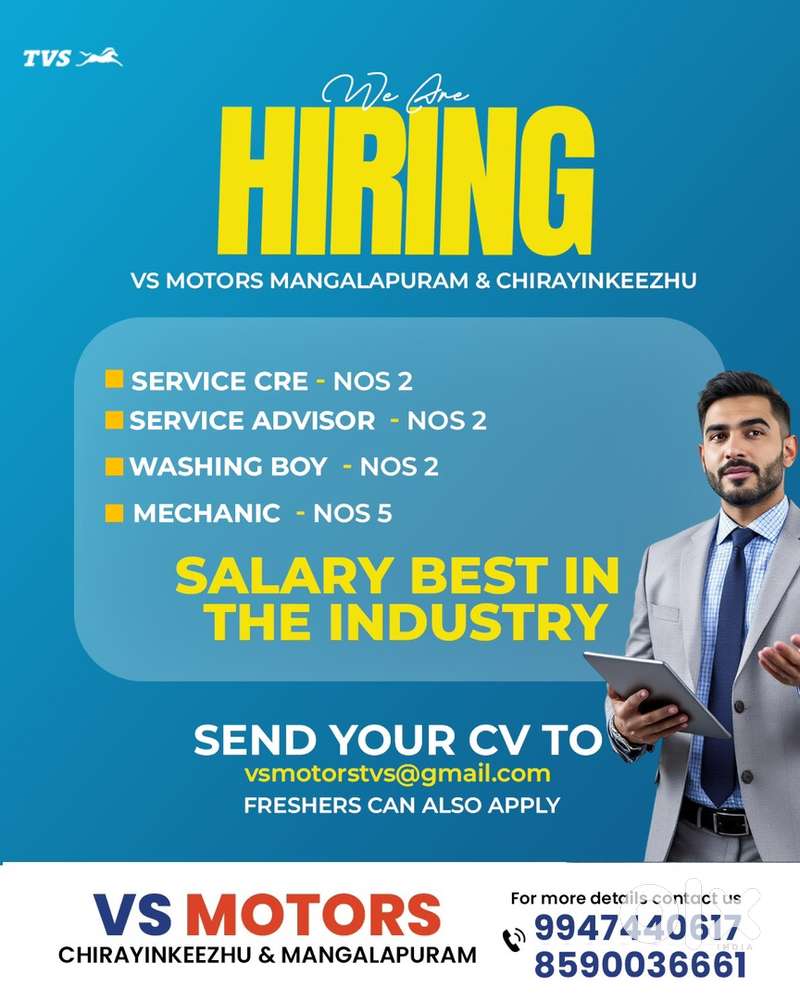 Wanted male and female staff for a two wheeler showroom