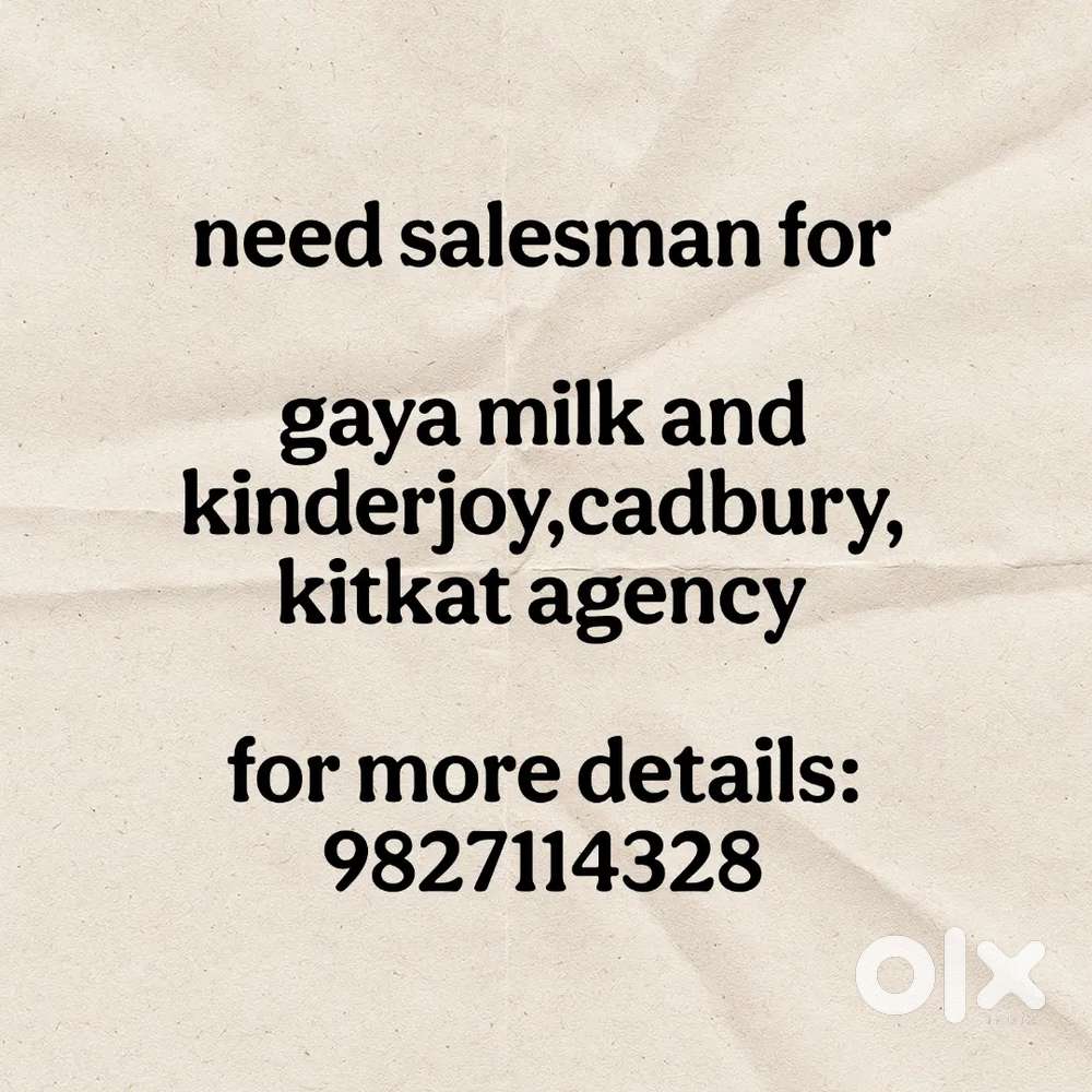 Sales men ,supplier needed for work