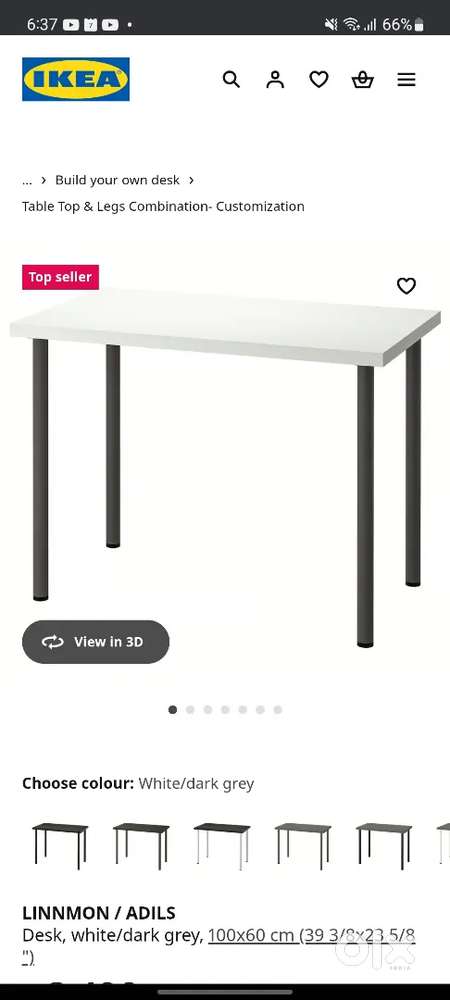 Ikea linnmon Study Table 100cm×60cm