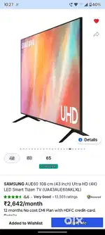 43 inch ULTRA HD samsung LED TV