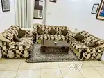 7 SEATER SOFA WITH CENTRE TABLE IN EXCELLENT CONDITION