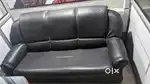 Leather sofa black