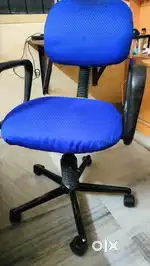 Blue color revolving chair for office