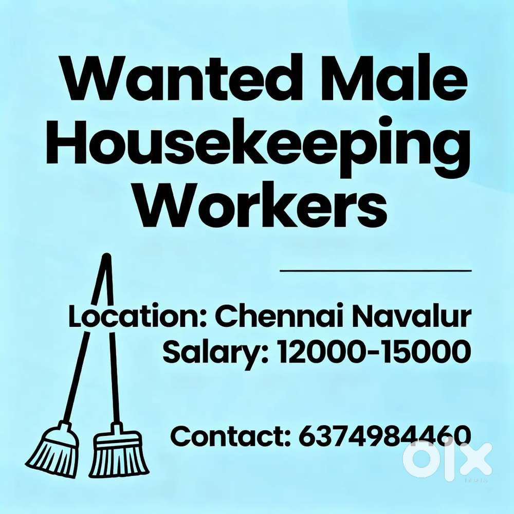 Male candidate wanted for House keeping Urban company freshers welcome