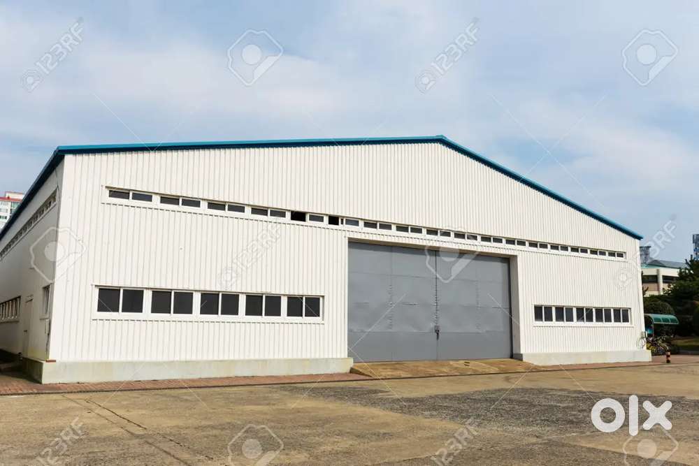 11000 square feet warehouse made with teen shed available for fent