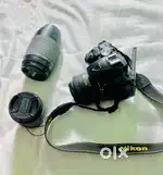 Nikon D5300 with 3 Lenses 70-300mm, 18-55mm, and 35mm f/1.8 Prime lens
