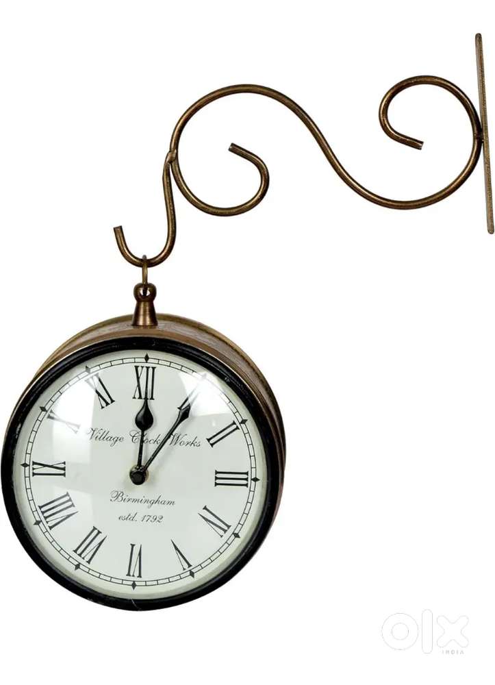 Dual side hanging wall clock with stand