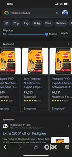 Pedigree pro adult 10 kgs