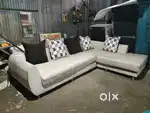 Sofa set 3 seater + launcher white colour