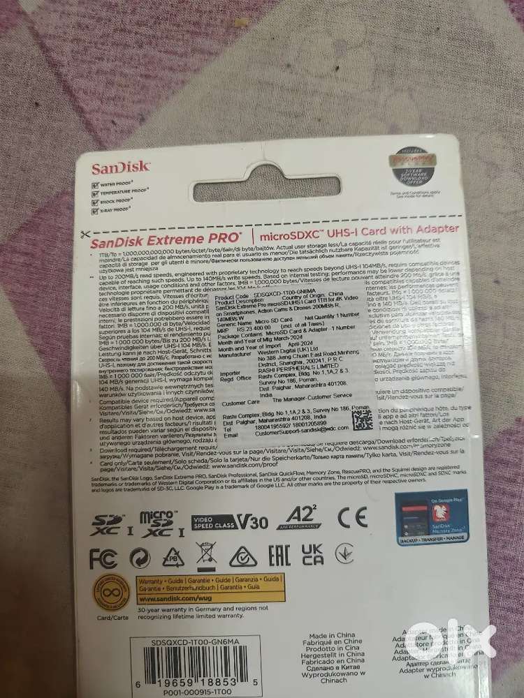 SanDisk extreme pro 1Tb sd card..
