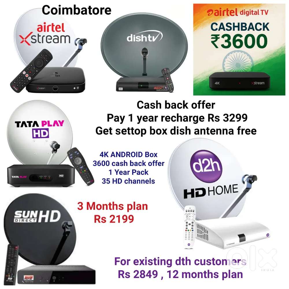 AIRTEL DTH ! TATÀ ! SUNDIRECT ! PLÀY ! DISHTV ! VIDEOCON D2H ! LED TV