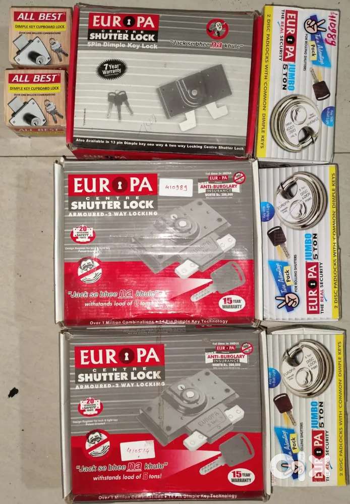 Europa new locks for shutter having 4 keys each