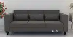 Nipul Fabric 3 Seater Sofa in Charcoal Grey Colour