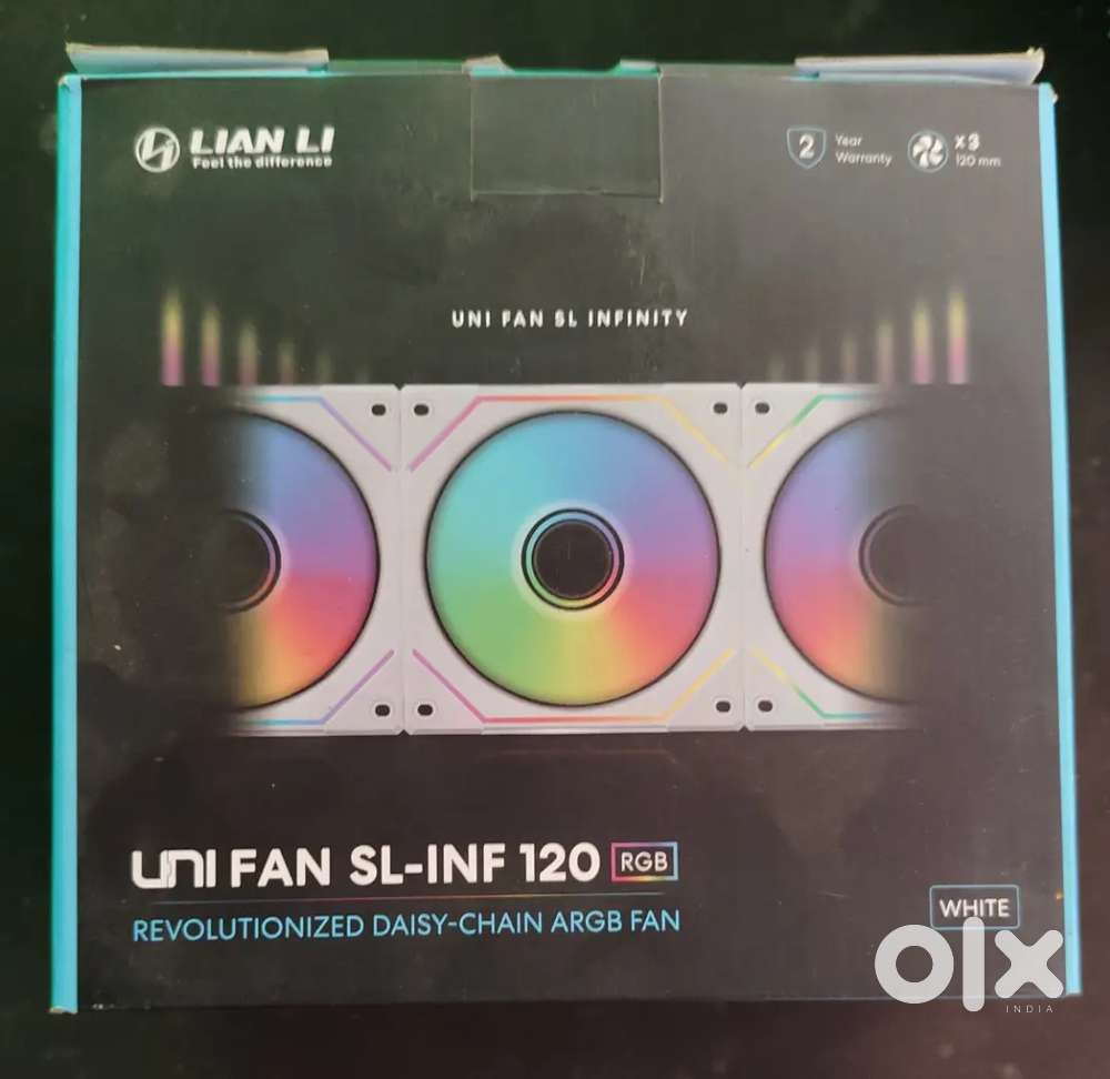 Lian Li Uni Fan SL infinity 120 mm--WHITE (Pack of 3) Seal Pack