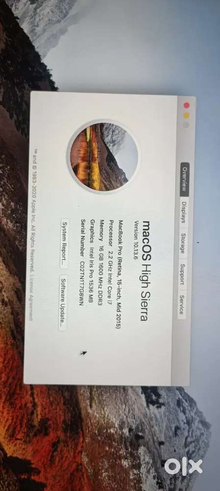 Apple macbook pro 1398