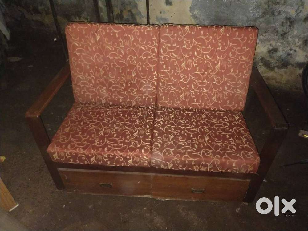 Wooden Sofa with inbuilt Shoe rack