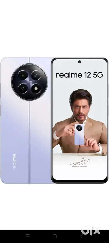 Realme 12 5g 8+8,128 Purple colour with 2cover 108MP camera