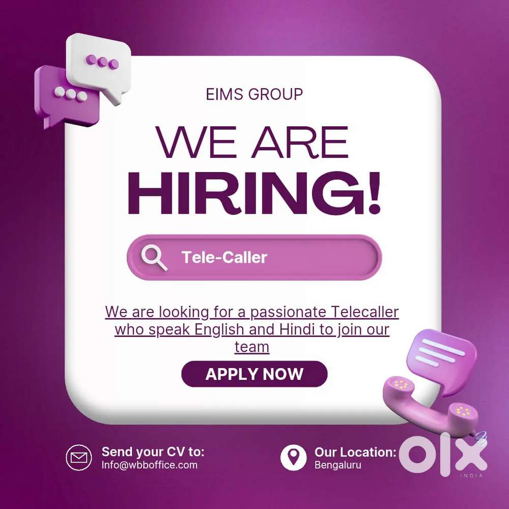 Tele caller Cum Receptionist in HSR layout Bangalore